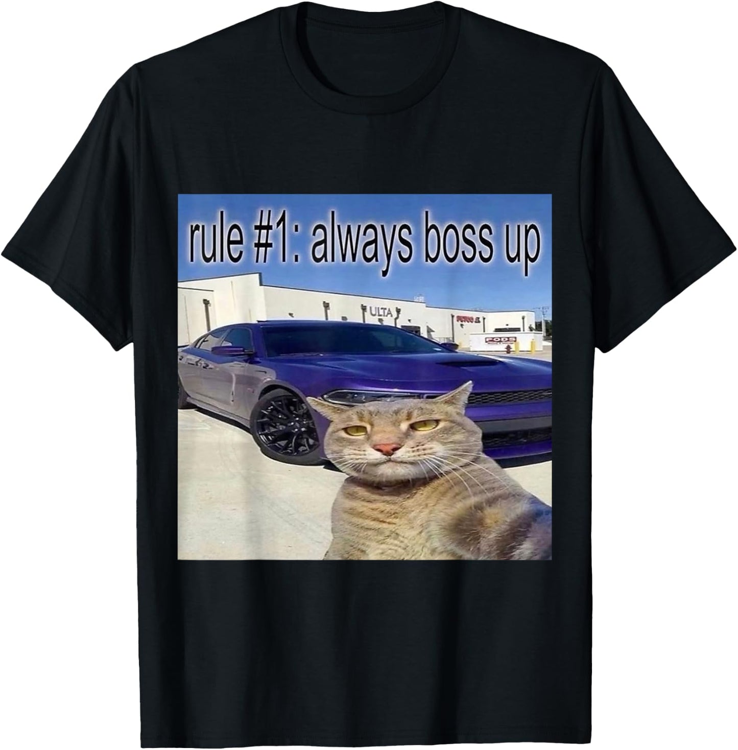 Funny Rule Number 1 Always Boss Up Meme T-Shirt - T-Shirt | Black