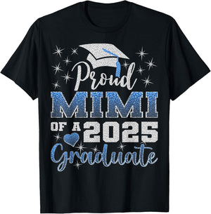Super Proud Mimi of 2025 Graduate Awesome Family College T-Shirt - T-Shirt | Black