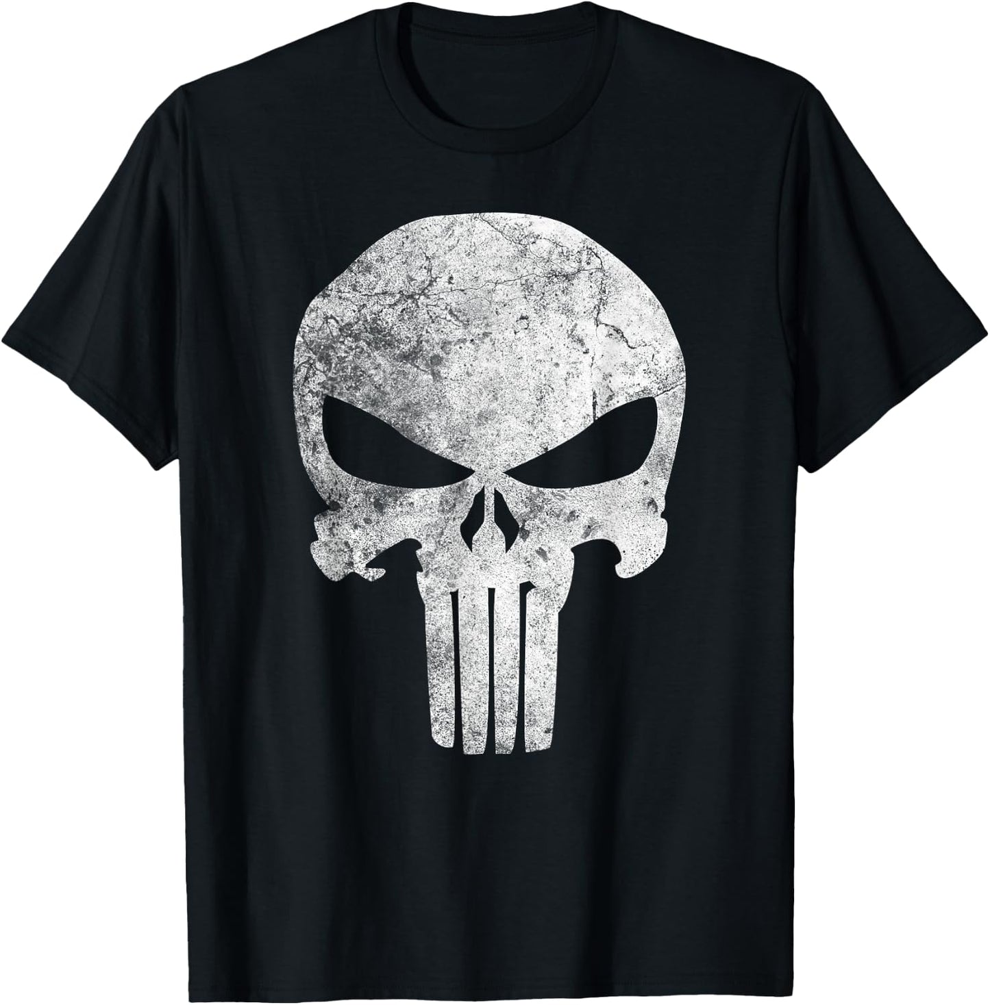 Marvel Comics Punisher Skull Symbol Distressed T-Shirt - T-Shirt | Black