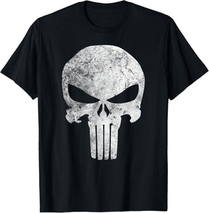Marvel Comics Punisher Skull Symbol Distressed T-Shirt - T-Shirt | Black