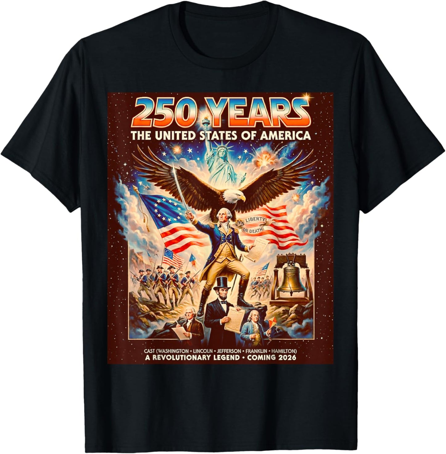 Retro Funny Poster Style United States 250 Anniversary T-Shirt - T-Shirt | Black