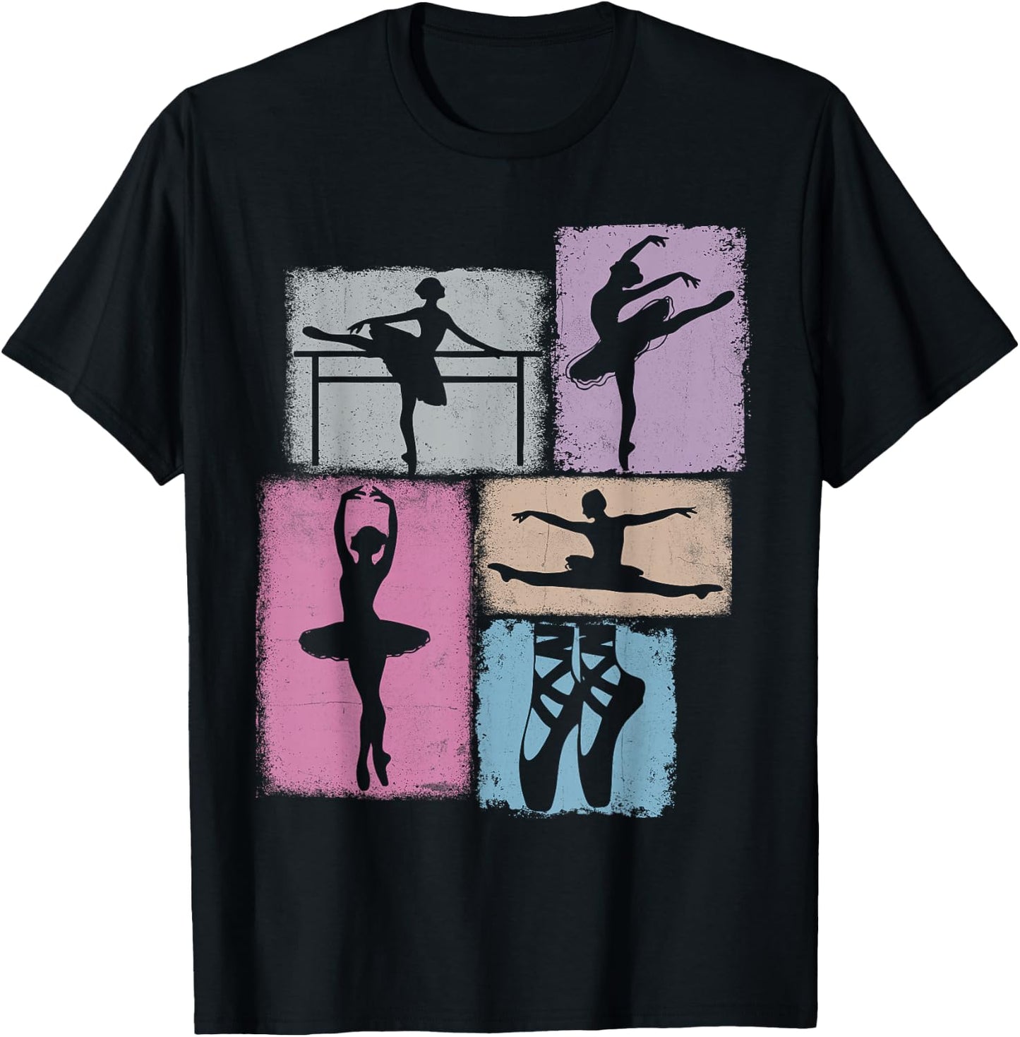 Ballet Vintage Collage Dancing Ballet T-Shirt - T-Shirt | Black