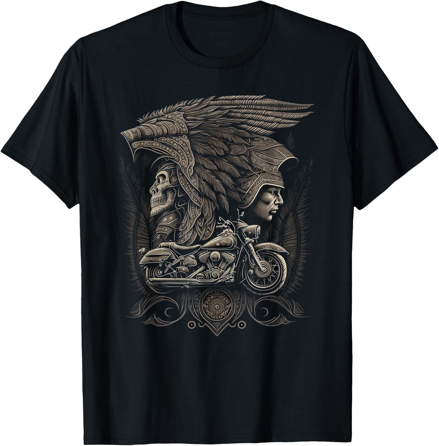 Native American bikes Motorcycle Indian Bikers old classic T-Shirt - T-Shirt | Black