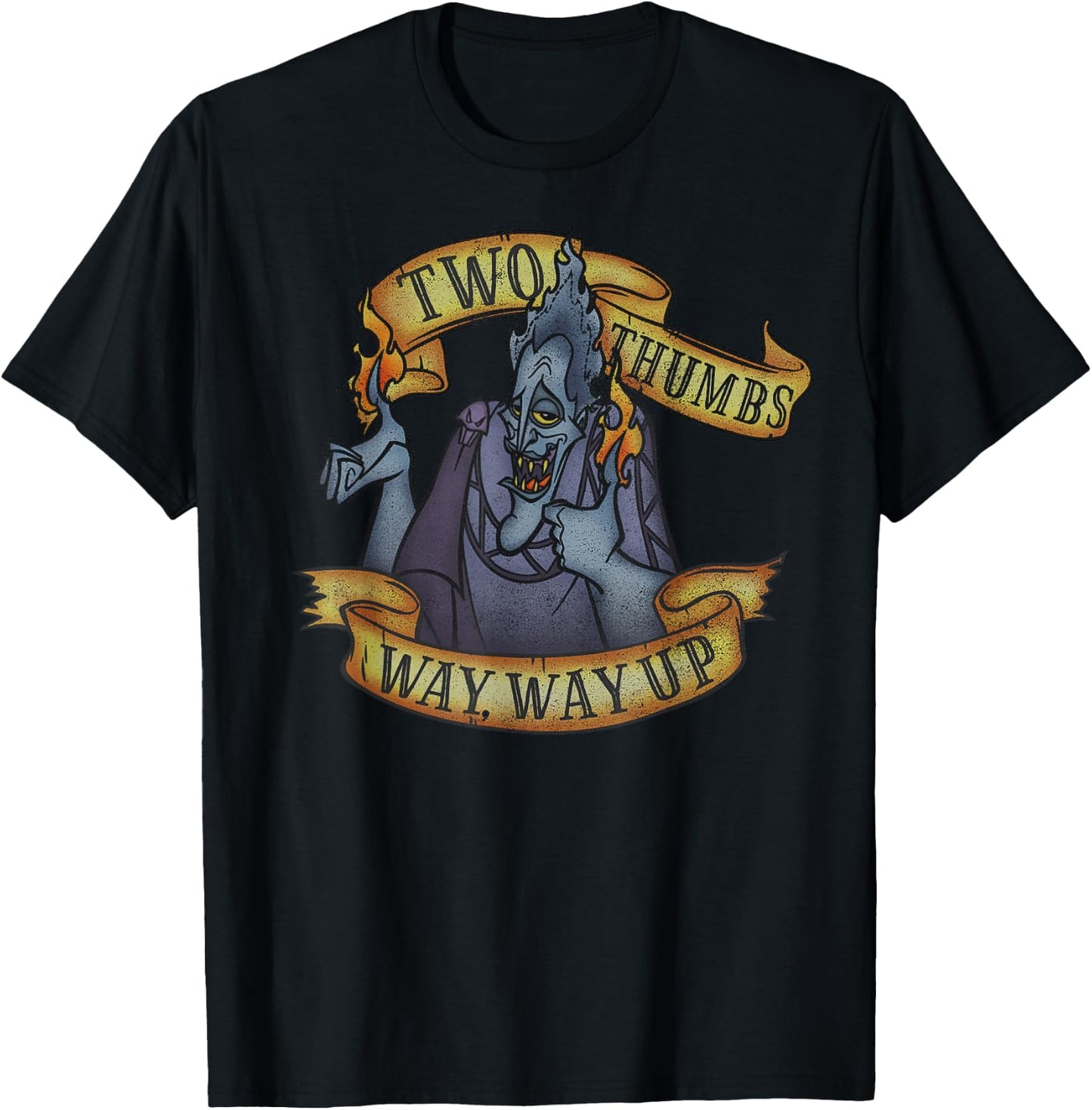 Disney Hercules Hades Two Thumbs Way Way Up T-Shirt - T-Shirt | Black