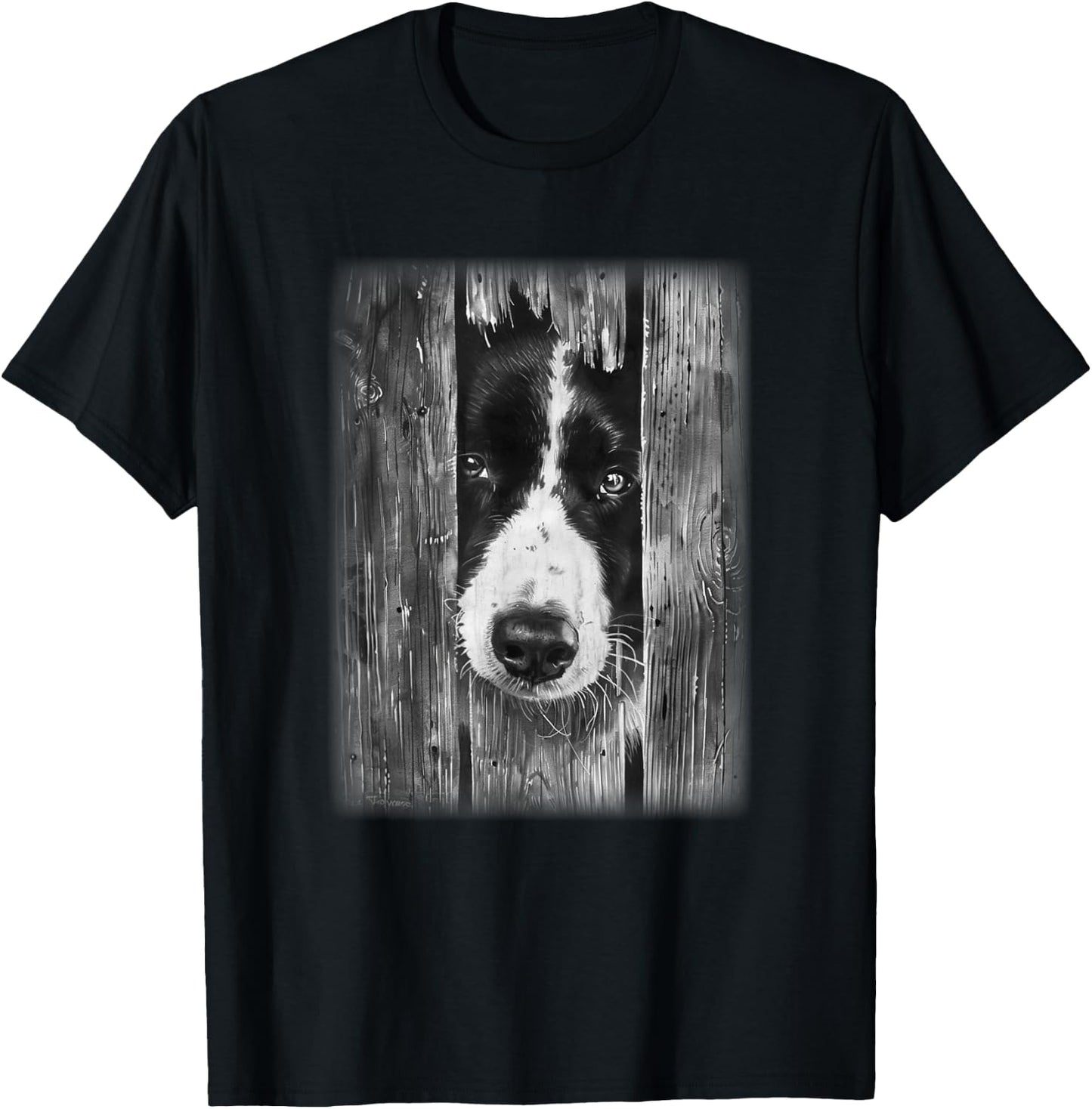 Black and White Border Collie t featuring a Border Collie T-Shirt - T-Shirt | Black