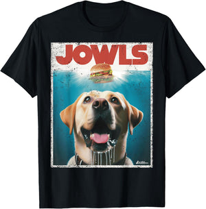 Funny Yellow Lab Jowls Top, Labrador Retriever Dog Mom, Dad T-Shirt - T-Shirt | Black