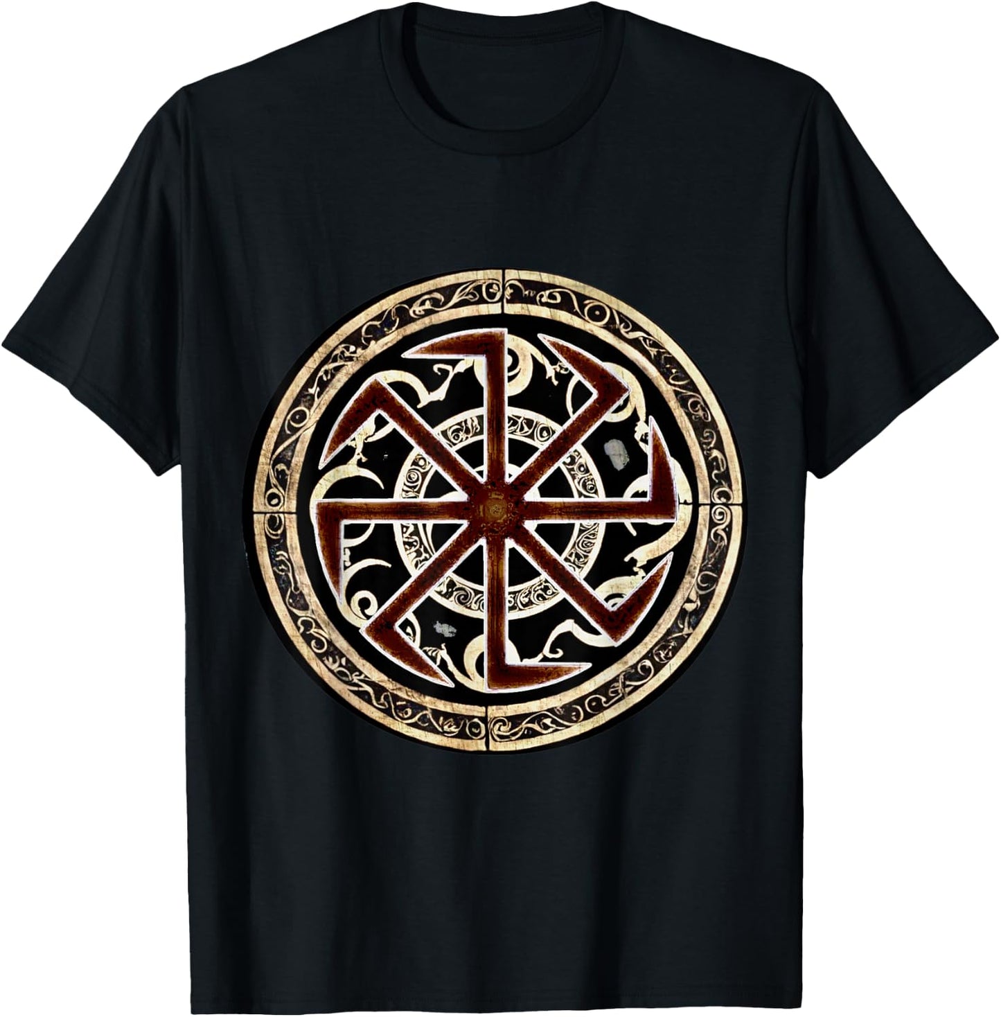 Kolovrat Slavic Protective Rune T-Shirt - T-Shirt | Black