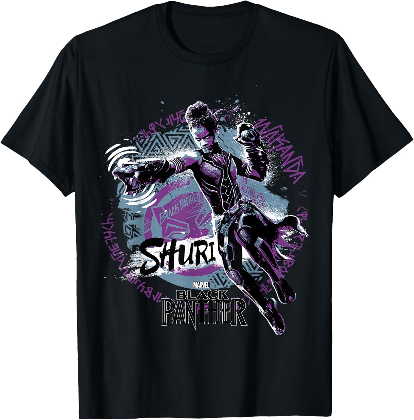 Marvel Black Panther Movie Shuri Graffiti Graphic T-Shirt - T-Shirt | Black