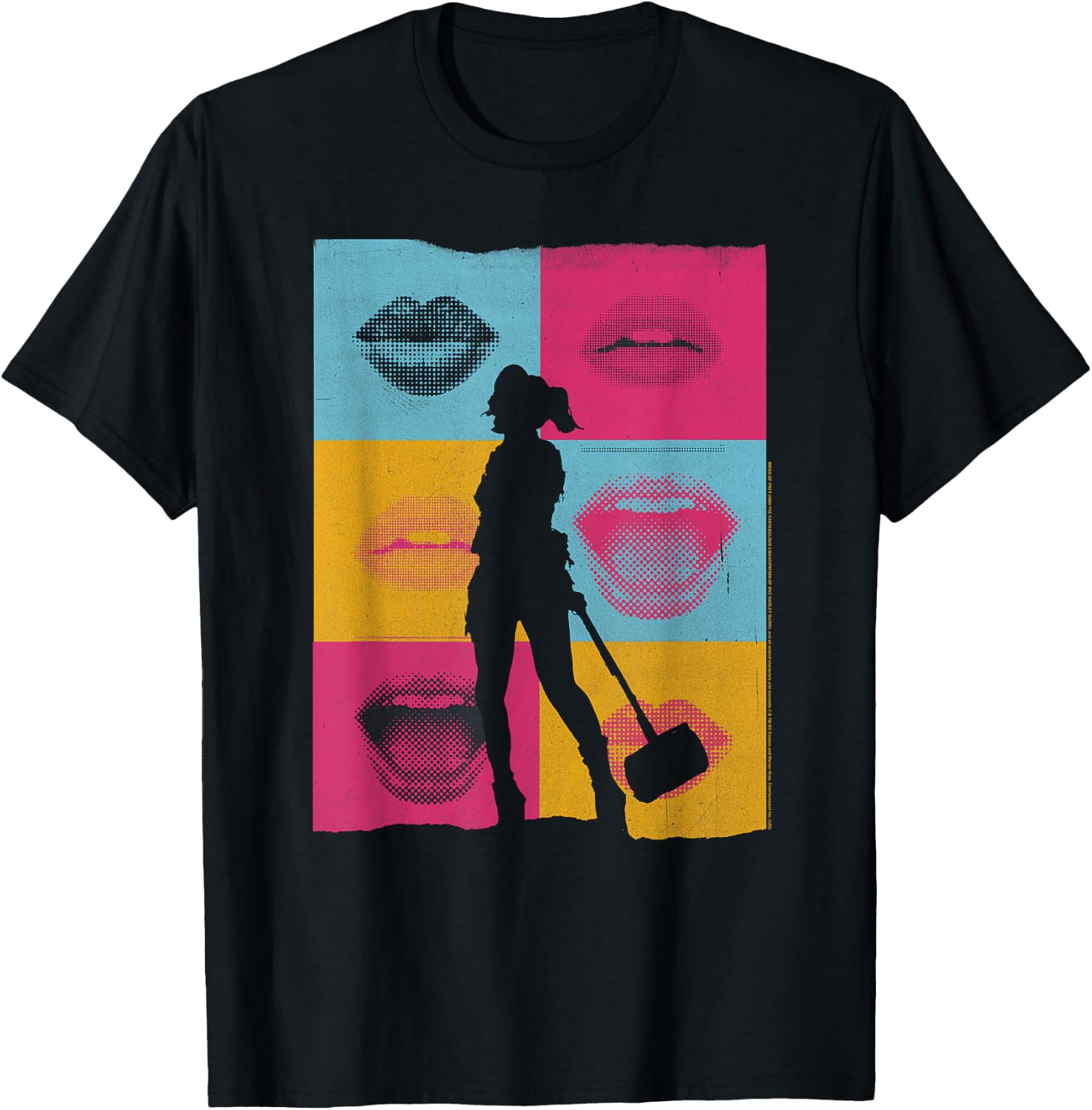 Birds of Prey Harley Quinn Lips T-Shirt - T-Shirt | Black