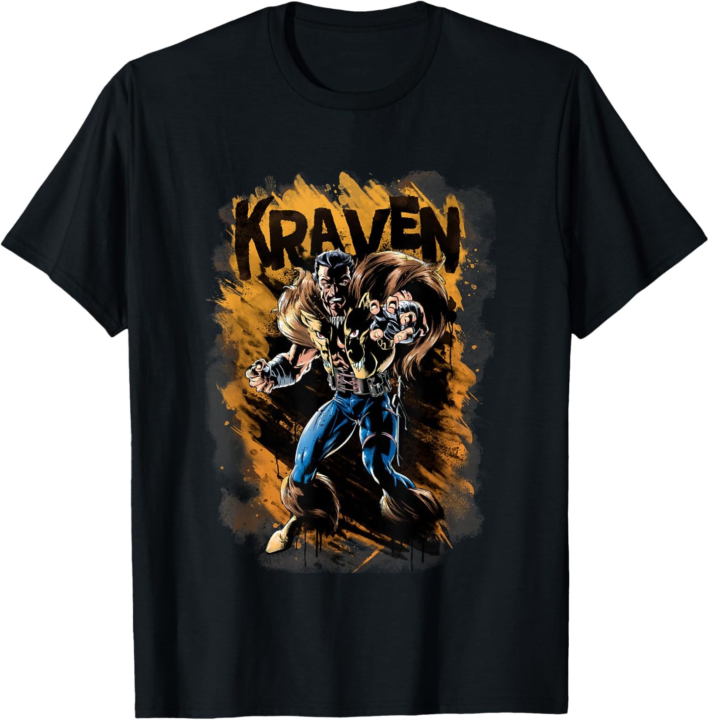 Marvel Universe Classic Kraven Vintage Brush Strokes T-Shirt - T-Shirt | Black