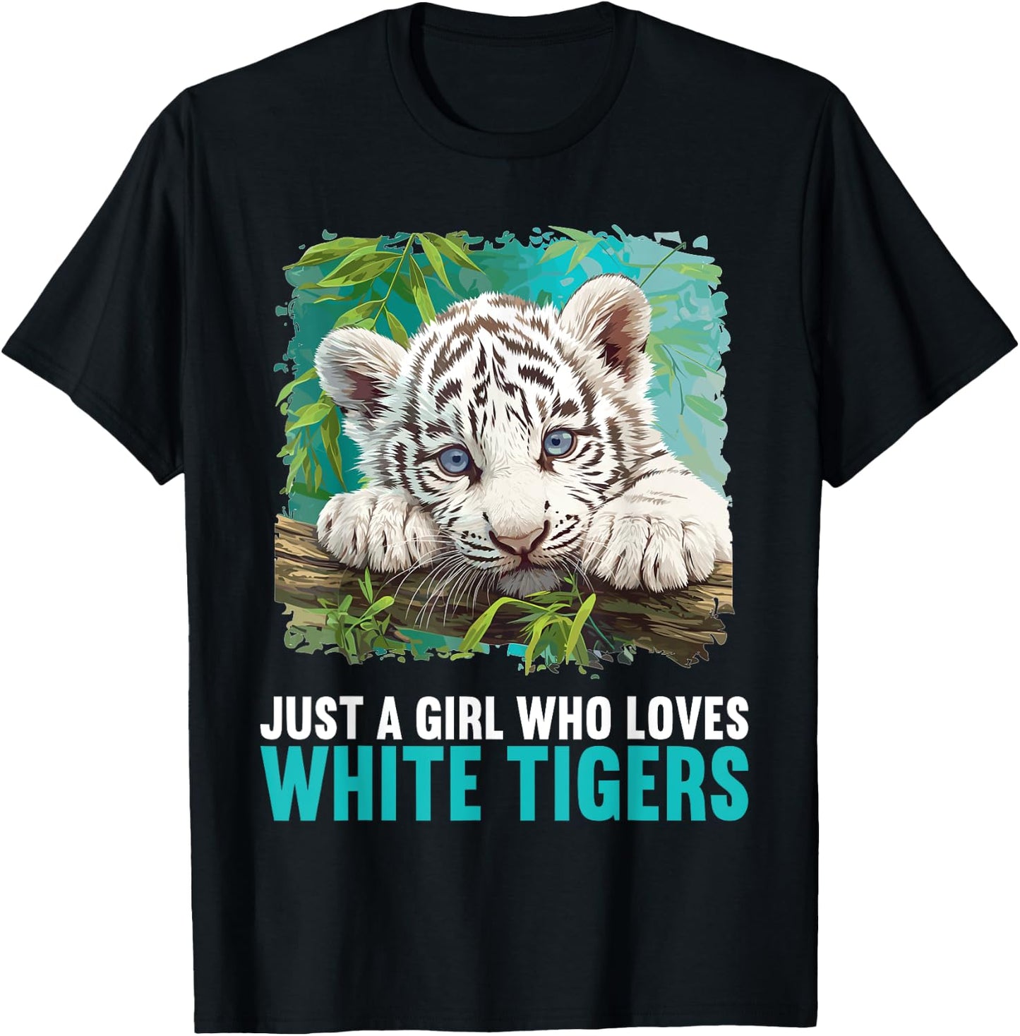 Just a Girl who loves White Tigers White Tiger T-Shirt - T-Shirt | Black