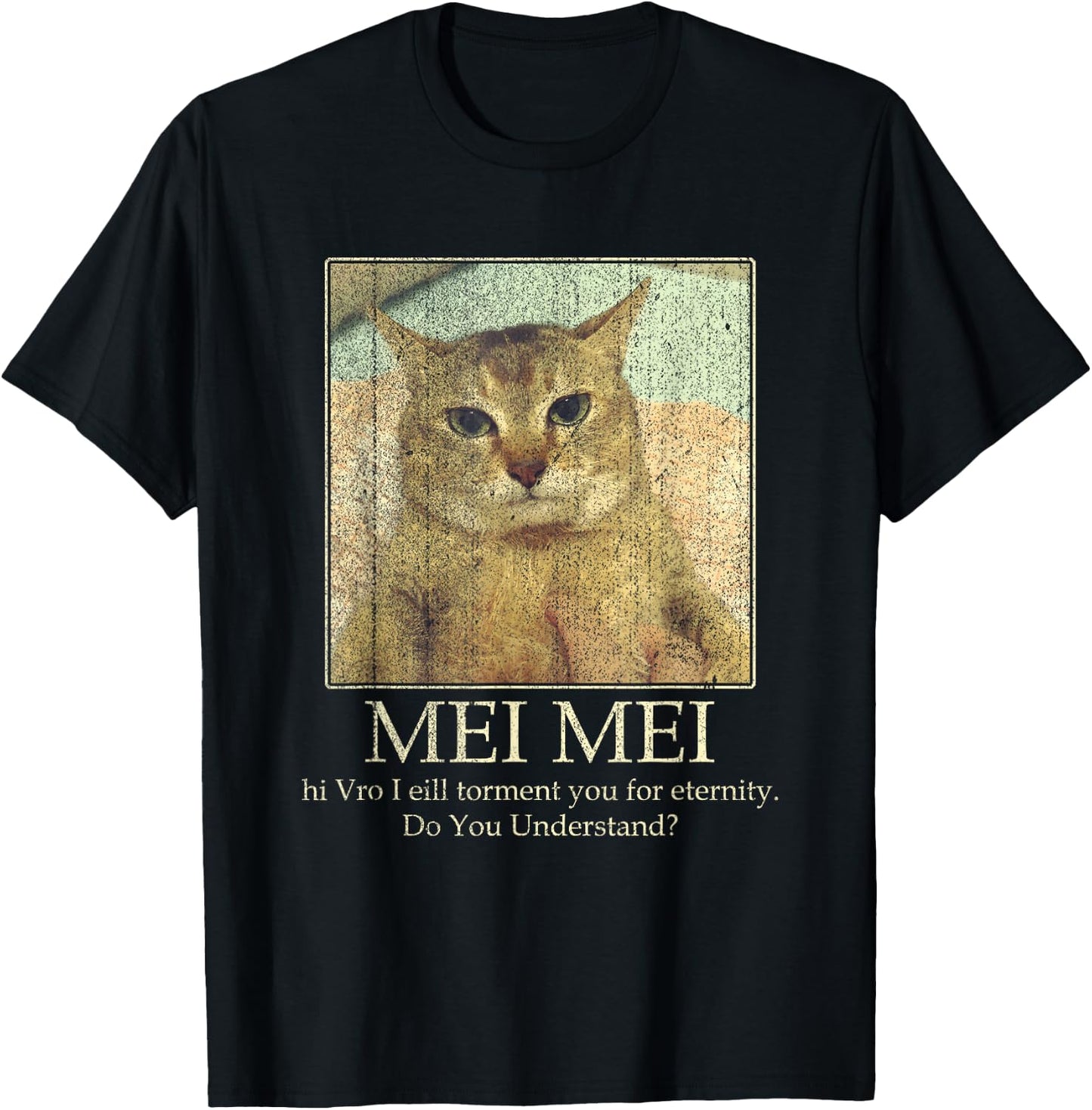 Mei Mei Cat Lover Do You Understand Cat Meme Men Women T-Shirt - T-Shirt | Black