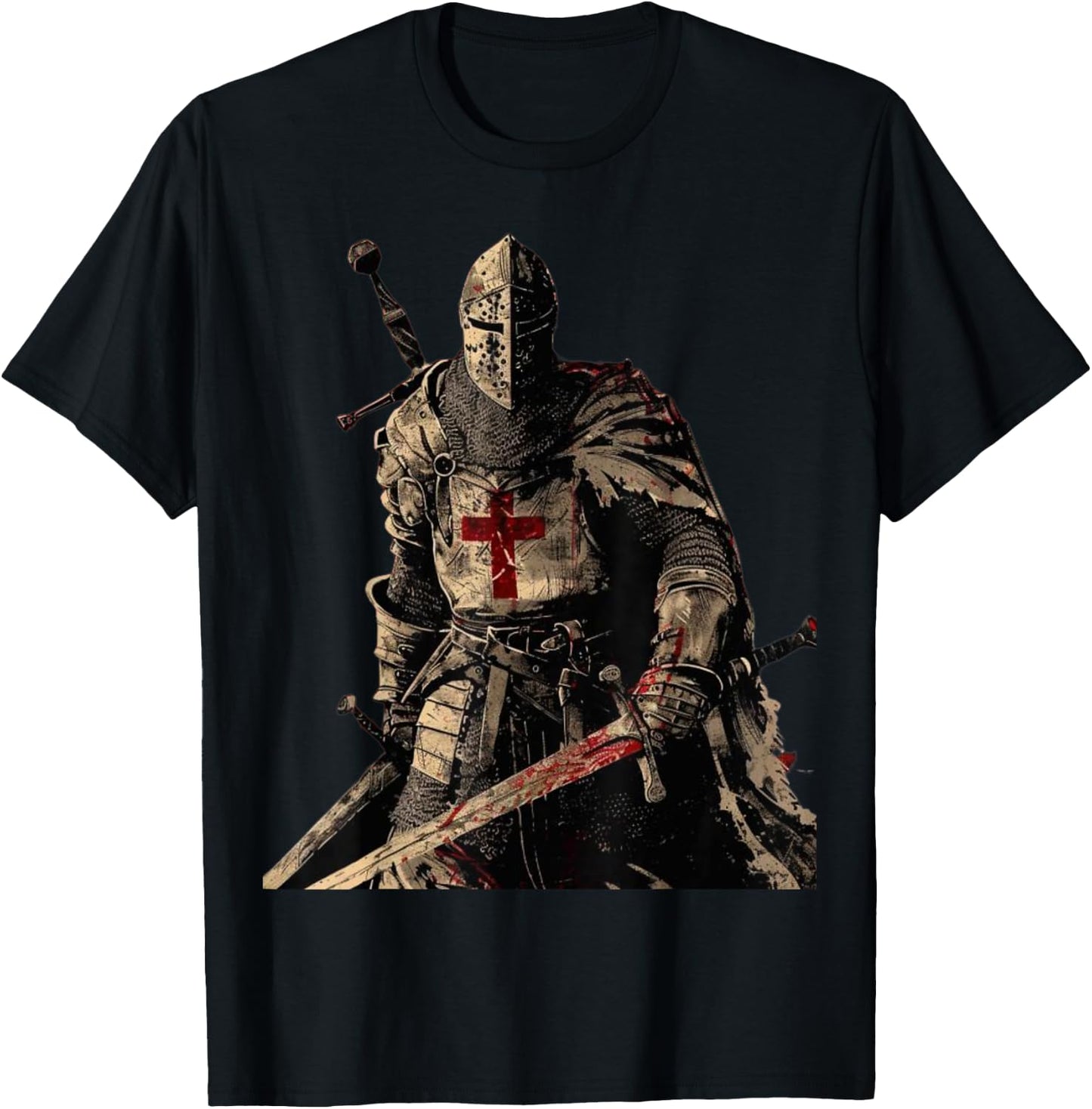 Knight Christian Templar Warrior Of God Crusader Gift , Small, Black T-Shirt - T-Shirt | Black