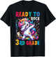 Student back to School 3rd grade Girls Musical Music Unicorn T-Shirt - T-Shirt | Black