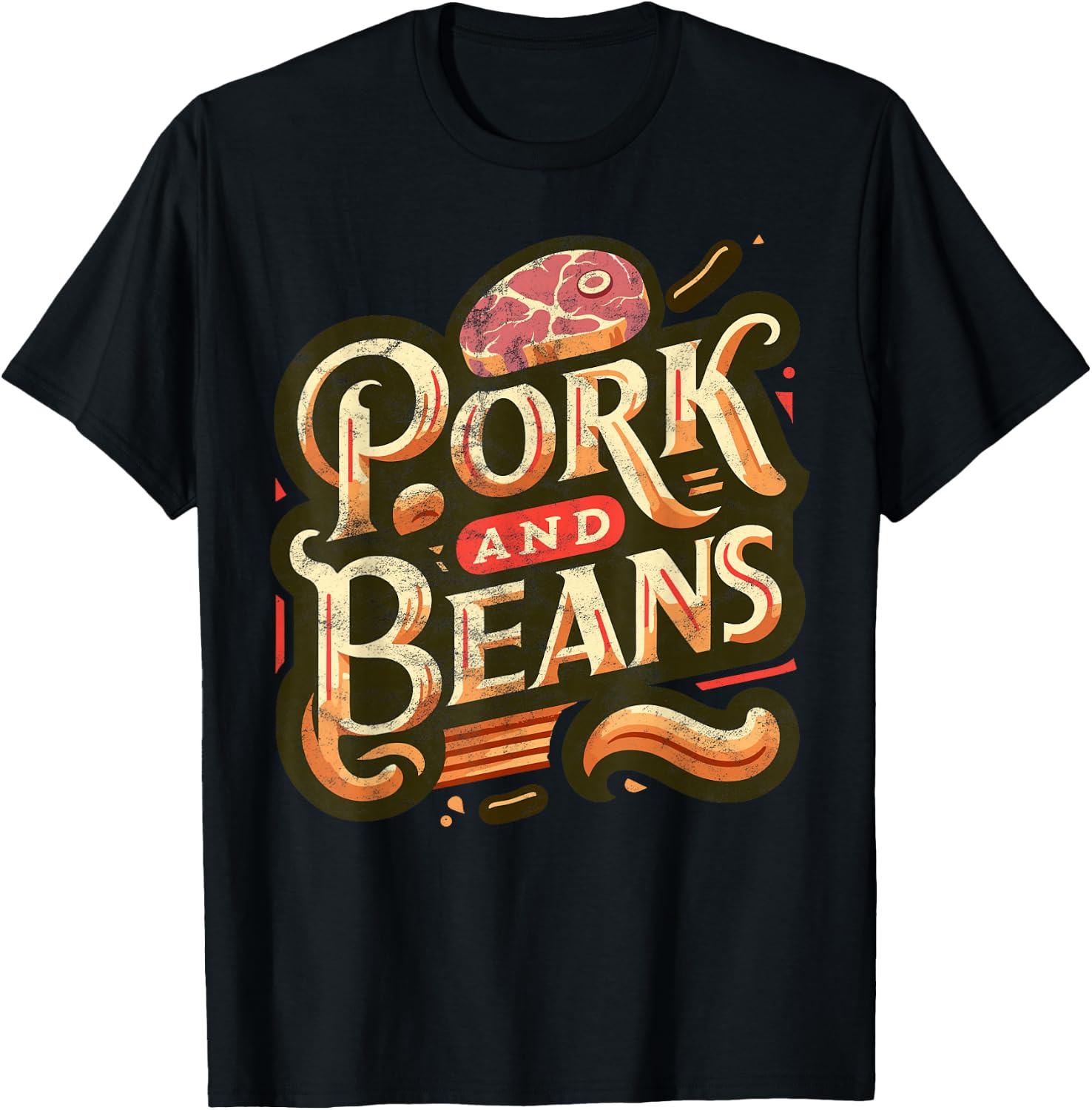 Pork and Beans Funny Food bacon pork beef meat T-Shirt - T-Shirt | Black