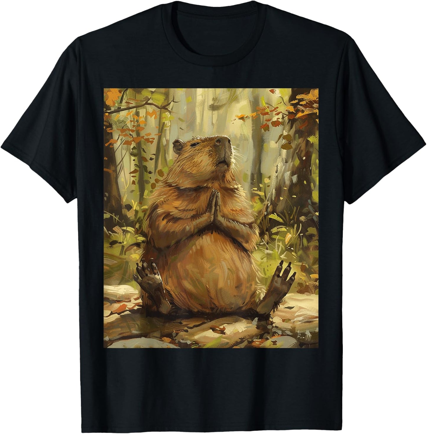 Funny Graphic Capybara T-Shirt - T-Shirt | Black