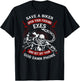 Save A Biker Open Your Eyes Get Off Your Phone (on Back) T-Shirt - T-Shirt | Black