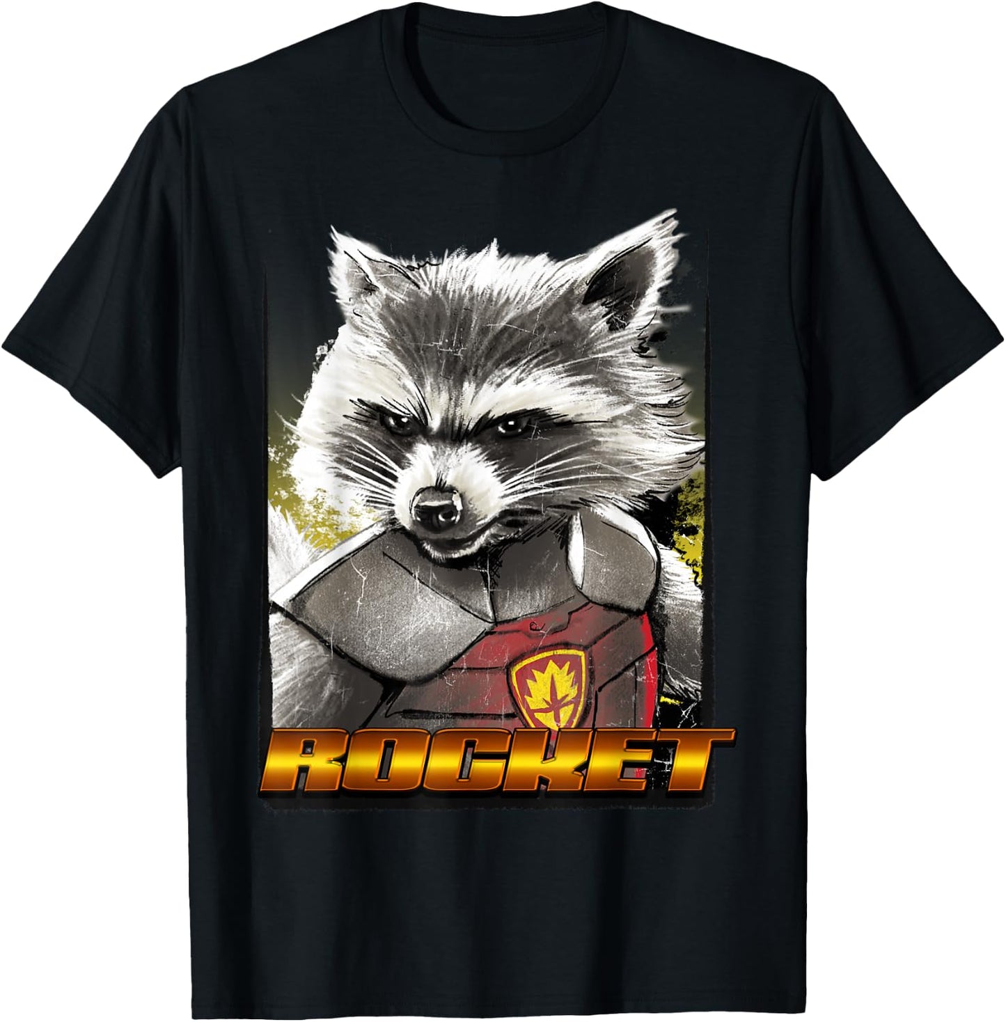 Marvel Guardians of The Galaxy Rocket Glare Wanted Poster Small T-Shirt - T-Shirt | Black