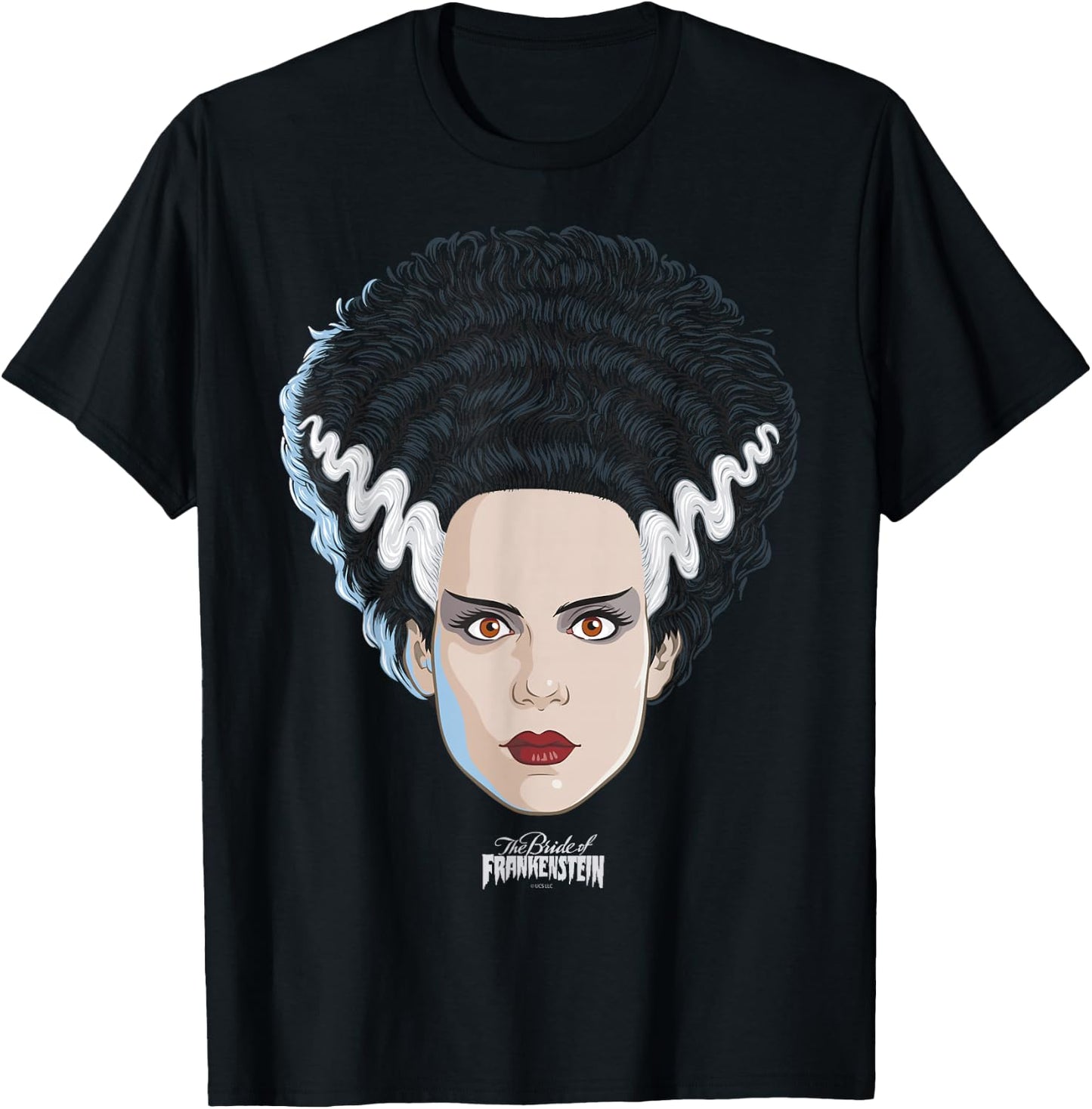 Universal Monsters Bride of Frankenstein Big Face T-Shirt - T-Shirt | Black