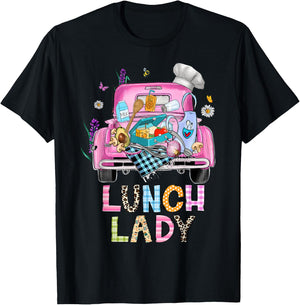 Lunch Lady Cute Truck Lunch Ladies Squad Cafeteria Crew T-Shirt - T-Shirt | Black