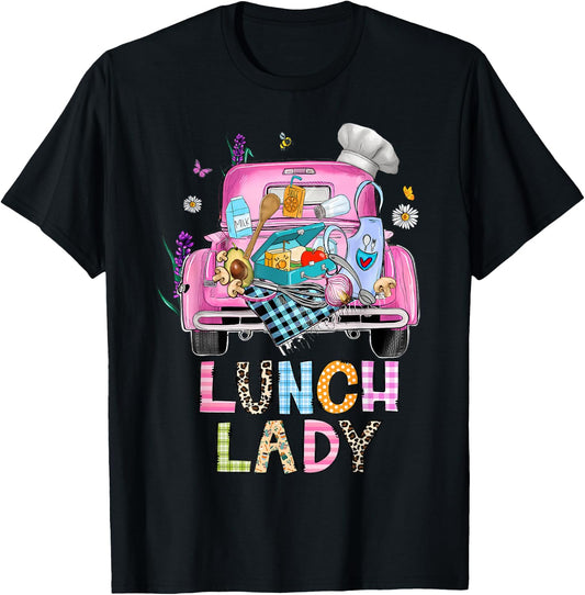 Lunch Lady Cute Truck Lunch Ladies Squad Cafeteria Crew T-Shirt - T-Shirt | Black