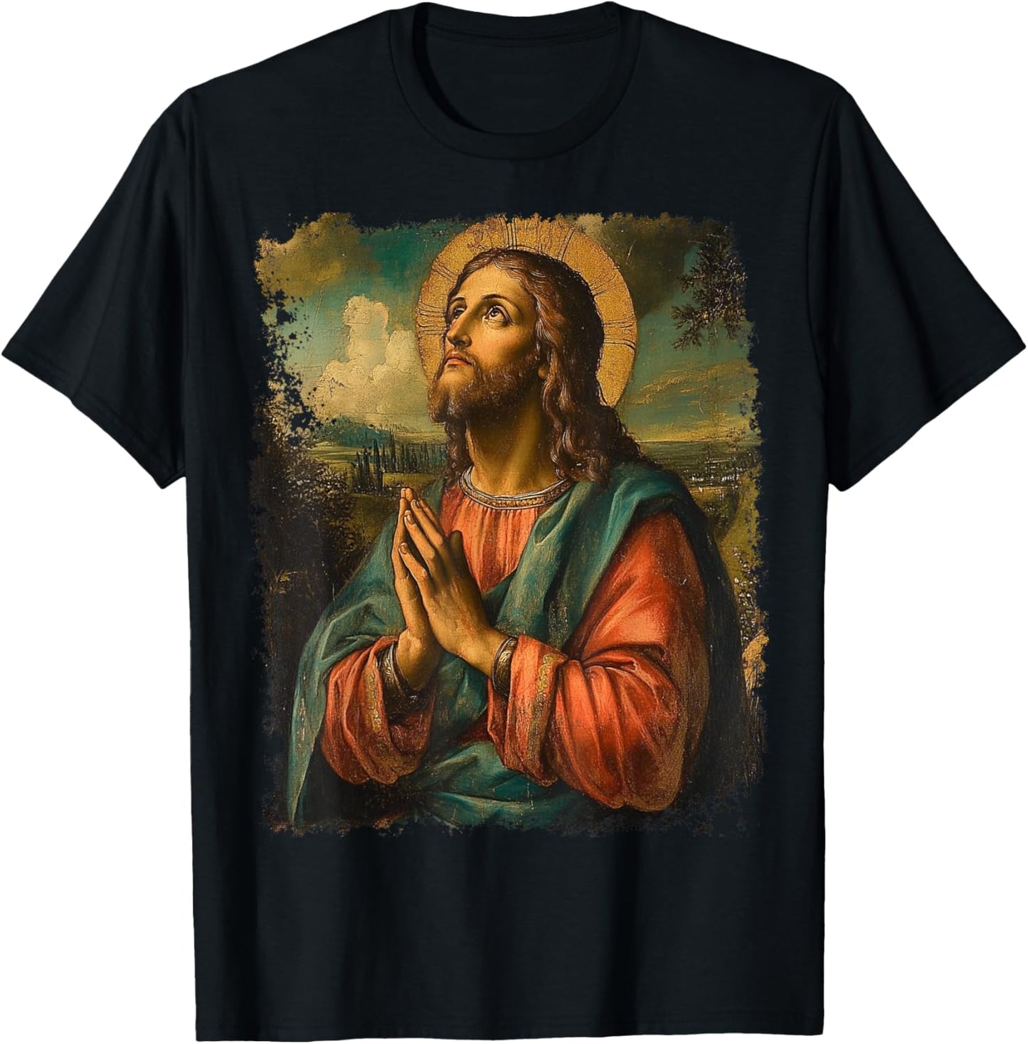 Jesus Christ Praying T-Shirt - T-Shirt | Black