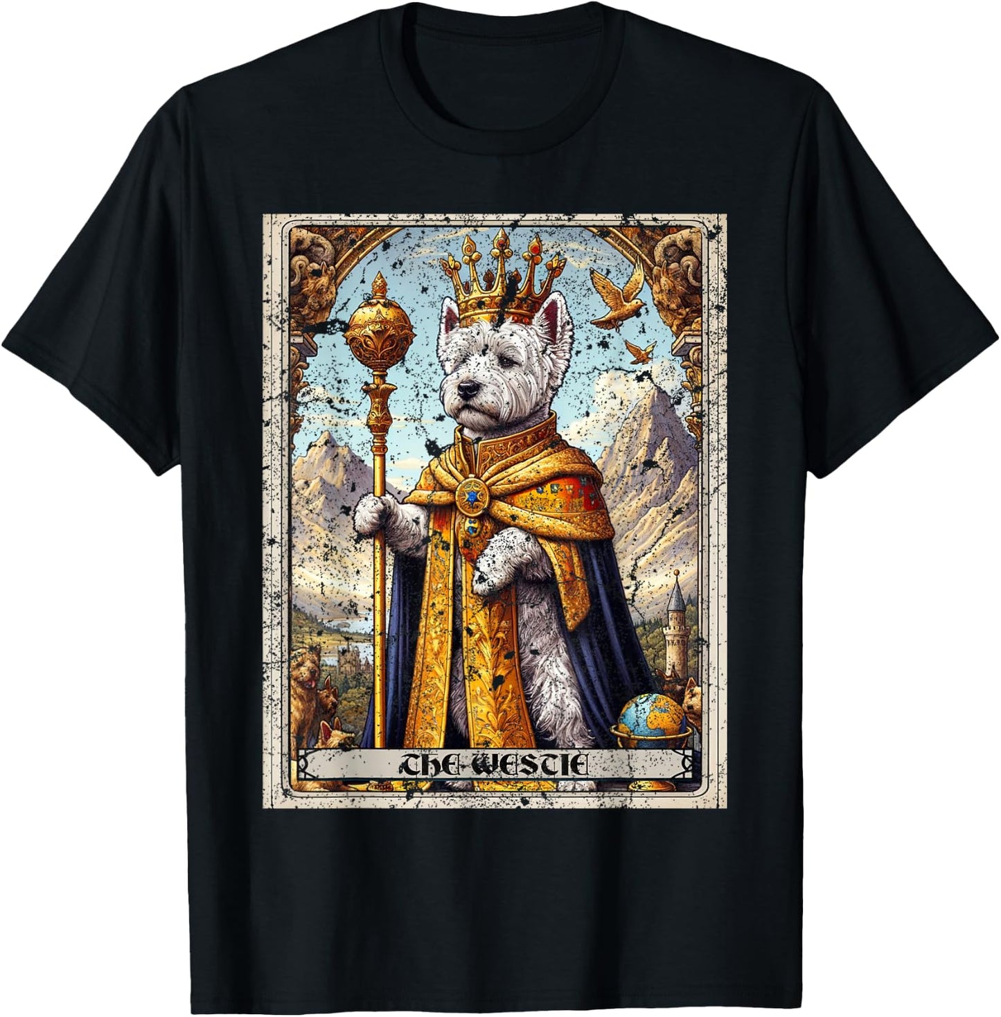 Westie Tarot Card Dog T-Shirt - T-Shirt | Black