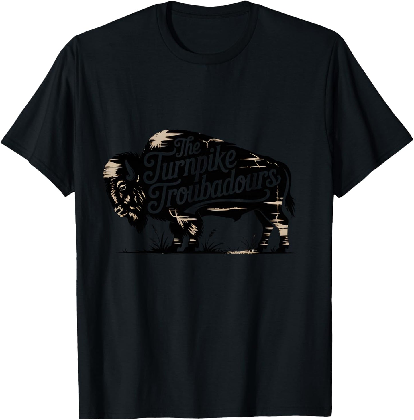 Vintage Turnpike Distressed Country Music Men Women T-Shirt - T-Shirt | Black