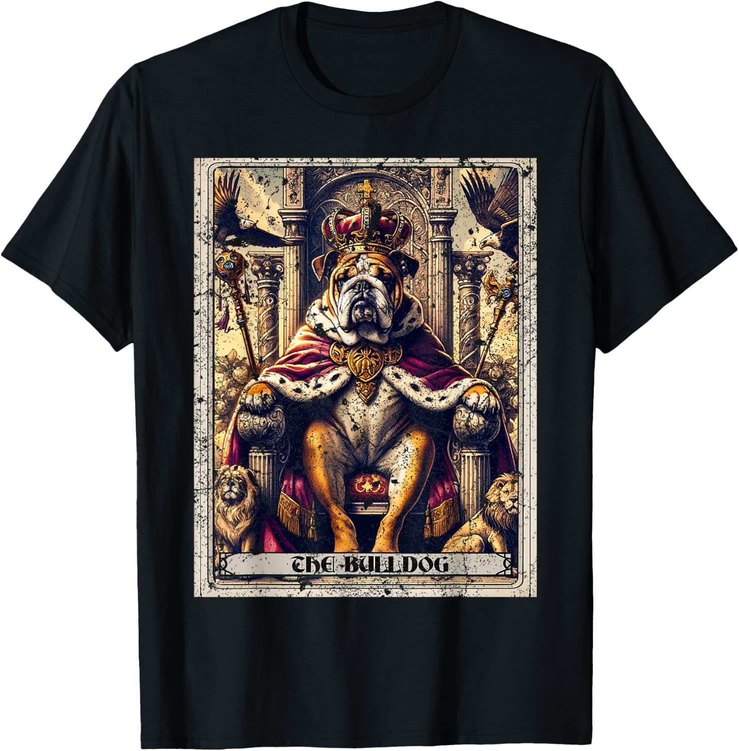 English Bulldog Tarot Card Dog T-Shirt - T-Shirt | Black