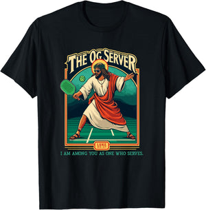 Christian Pickleball Jesus OG Server Religious Player T-Shirt - T-Shirt | Black