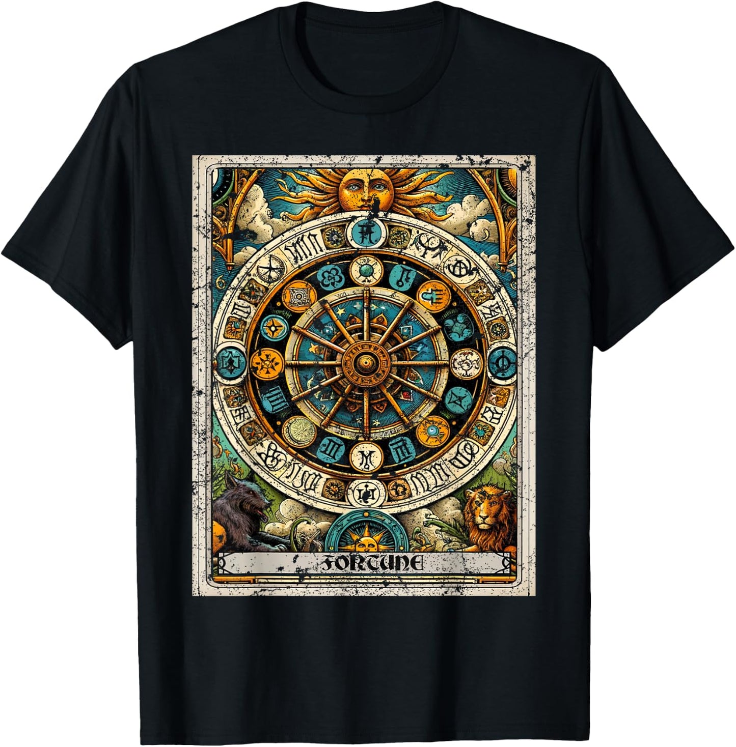 Tarot Card The World T-Shirt - T-Shirt | Black