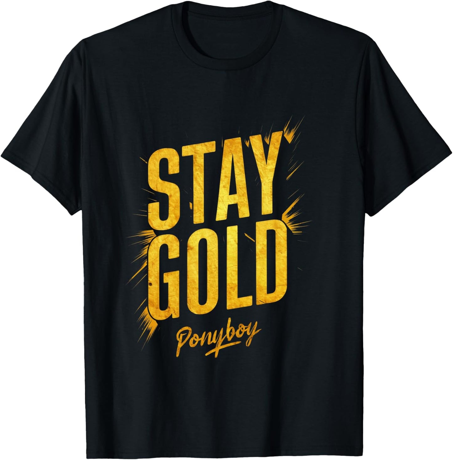 Stay Gold Ponyboy Classic 80s Outsider T-Shirt - T-Shirt | Black