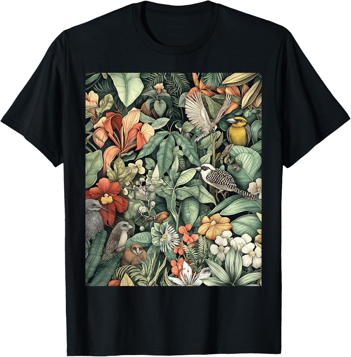 Botanical Illustrations for Nature Lovers T-Shirt - T-Shirt | Black