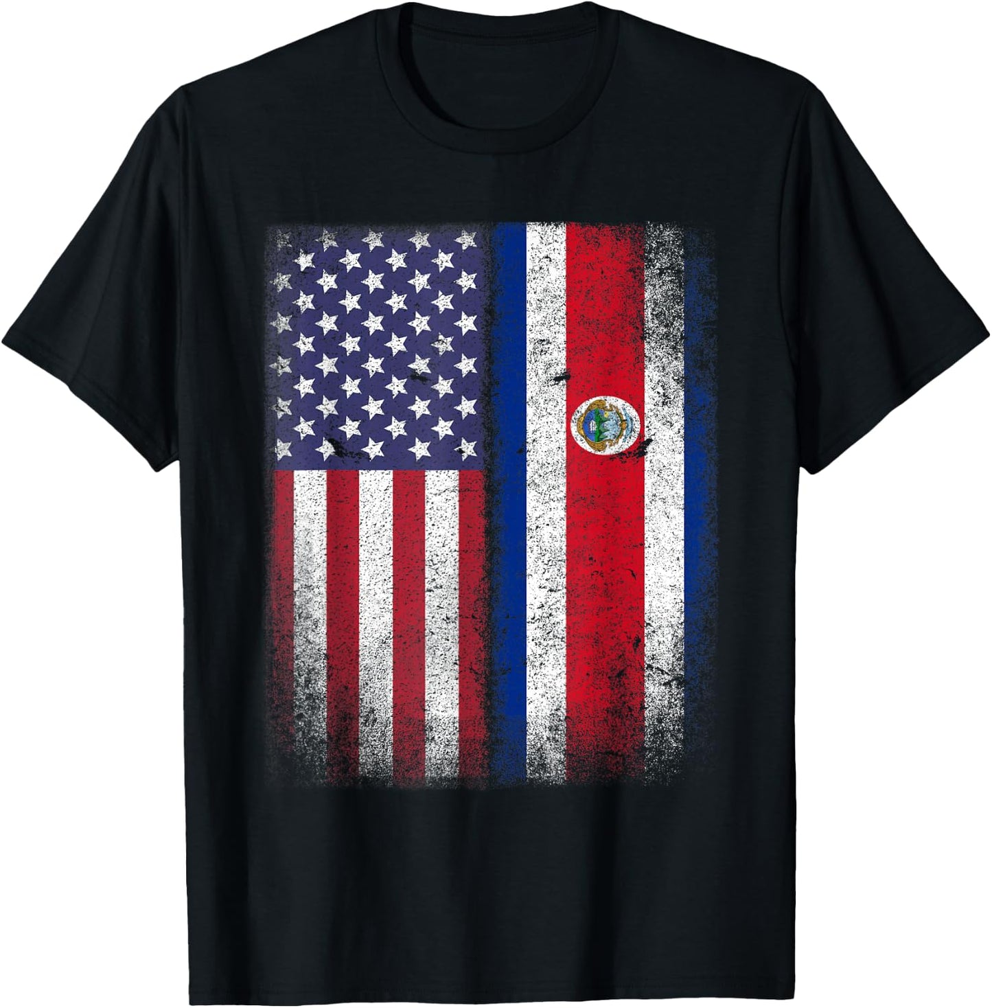 Costa Rican American Flag Costa Rica USA Gift America T-Shirt - T-Shirt | Black