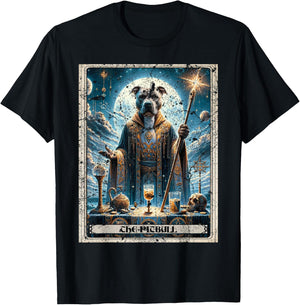 A Pitbull Tarot Card Dog T-Shirt - T-Shirt | Black