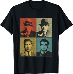 American Gangsters Mafia Bosses Small T-Shirt - T-Shirt | Black