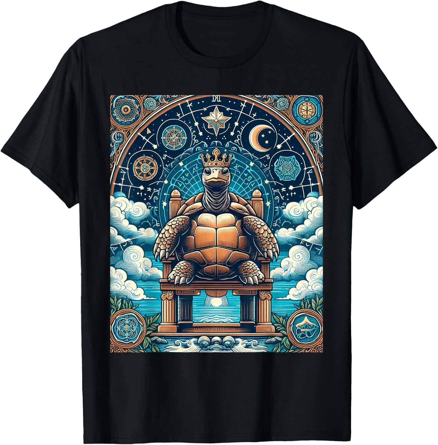 Turtle tarot card T-Shirt - T-Shirt | Black