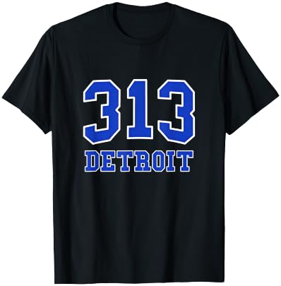 Graphic Apparel Co. Detroit Area Code 313 - Hometown Pride - Classic T-Shirt - T-Shirt | Black