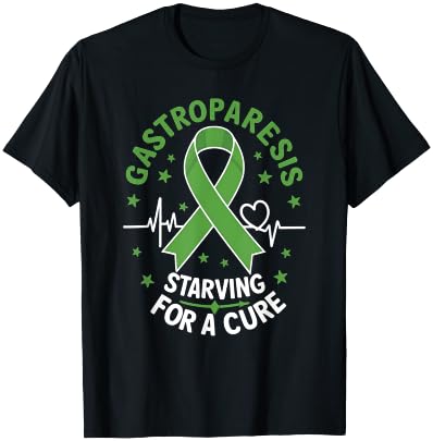 Gastroparesis Starving For A Cure Gastroparesis Awareness T-Shirt - T-Shirt | Black