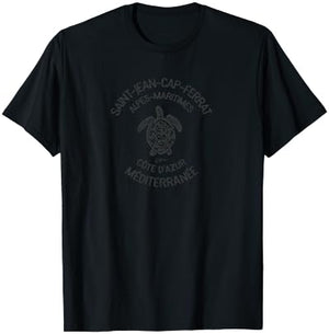 JCombs: Saint-Jean-Cap-Ferrat, Sea Turtle T-Shirt - T-Shirt | Black