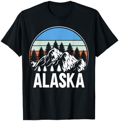 Alaskan Wilderness Mountain Glacier, Alaska Souvenir T-Shirt - T-Shirt | Black