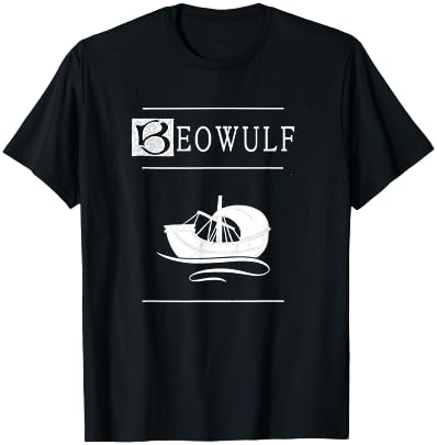 Beowulf and The Viking Ship T-Shirt - T-Shirt | Black