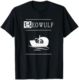 Beowulf and The Viking Ship T-Shirt - T-Shirt | Black