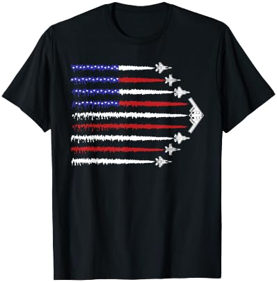 USA Fighter Jets 4th of July Men Women Kids Funny Patriotic T-Shirt - T-Shirt | Black