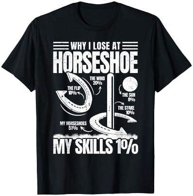 Why I Lose at Horseshoe Funny Throwing Horseshoe Pitching T-Shirt - T-Shirt | Black