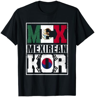 Mexirean Roots Mexico and South Korea Mix Korean Mexican T-Shirt - T-Shirt | Black