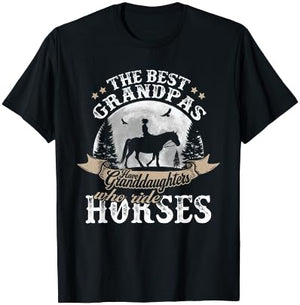 The Best Grandpas Have Granddaughters Who Ride Horses Funny T-Shirt - T-Shirt | Black