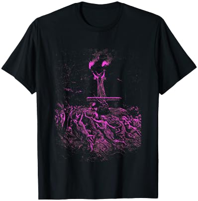 Gustave Dore Witches Dancing Sabbath Satan Black Metal pink T-Shirt - T-Shirt | Black